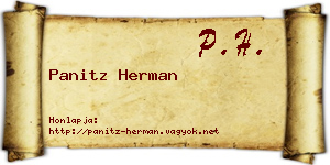 Panitz Herman névjegykártya